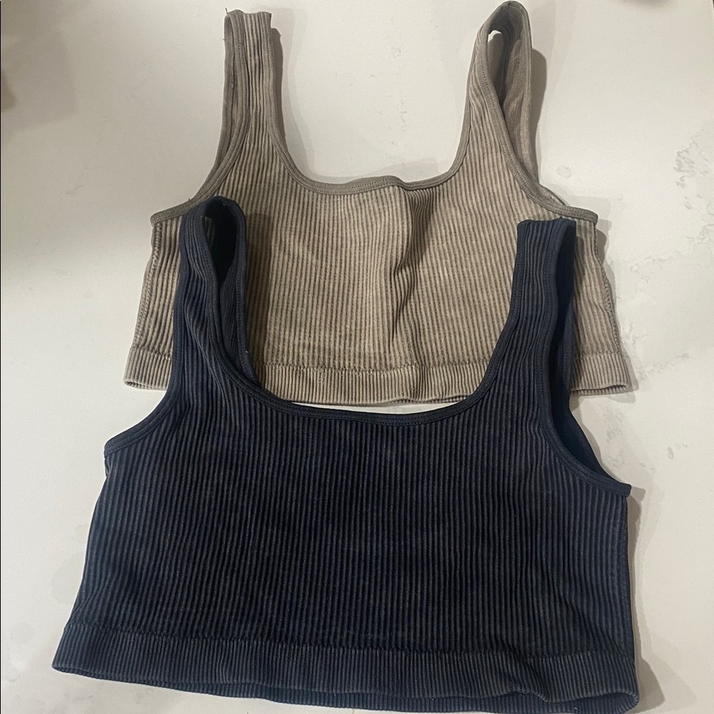Forever 21 Ribbed Mineral Wash Bras